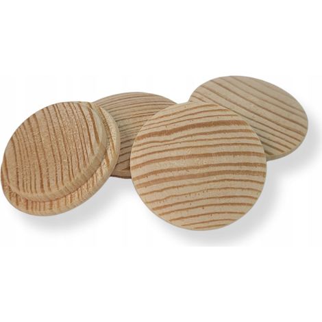 Lot de 10 bouchons bois pin Ø25 mm, cache-trous pour meubles, escaliers et garde-corps