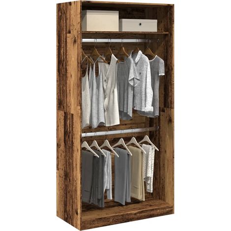 vidaXL Garde-robe vieux bois 100x50x200 cm bois d'ingénierie (1/5)