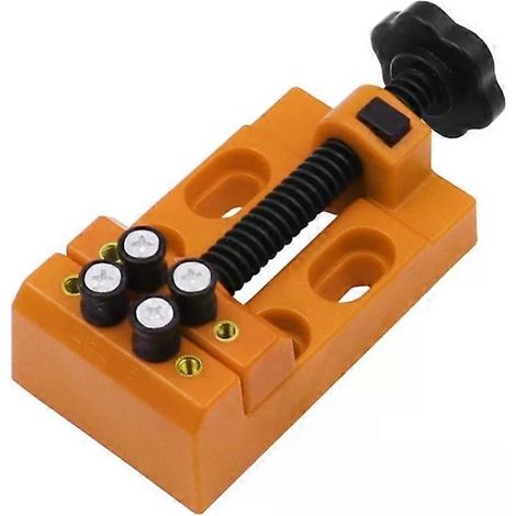 Mini étau plat d'établi - 2 pièces, gabarit en noyer à huit trous pour perles de Bodhi, orange (1/2)