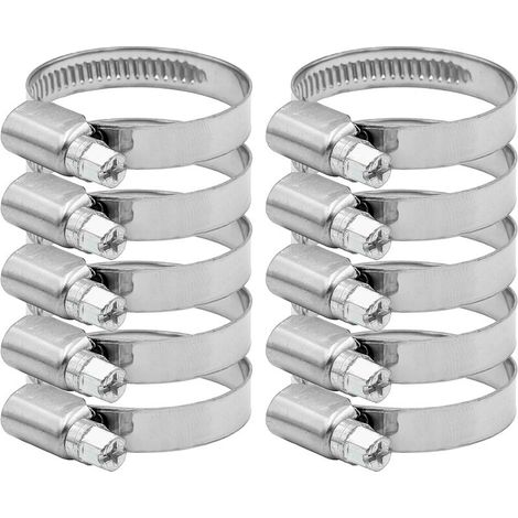 Collier de serrage en acier inoxydable diamètre 21-38mm 10 pièces (1/5)