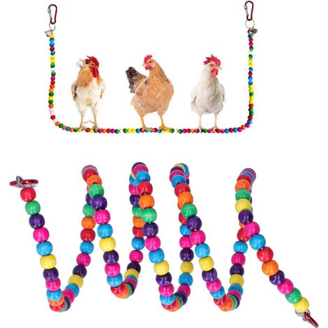 Corde flexible et colorée pour oiseaux, balançoire suspendue, jouet à mâcher et à grimper (1/5)