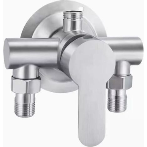 Interrupteur de robinet de douche en acier inoxydable G1/2 Filetage 304 Mélangeur d'eau chaude et froide Poignée en métal murale