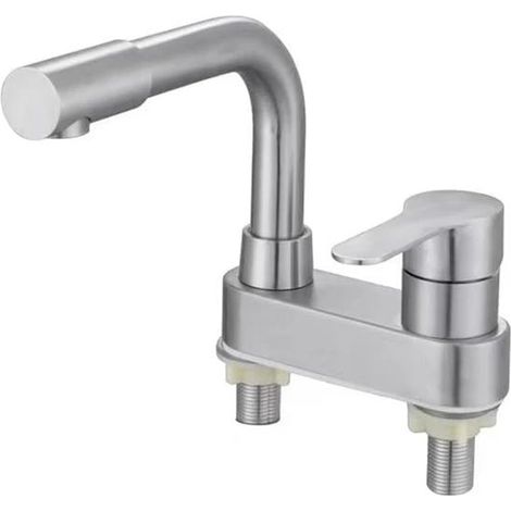 Robinet de lavabo inox pour salle de bain et meuble-lavabo (1/5)