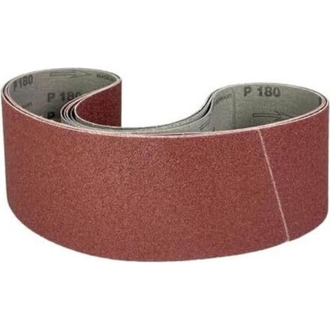 Bande Abrasive 100 x 914 mm pour bois et métaux - Lot de 5 bandes, grains assortis ( P80) (1/2)