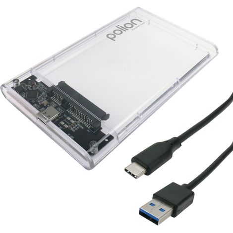 Baie pour disque dur/SSD SATA 2,5" USB 3.2 USB-C vers USB-A  transparente