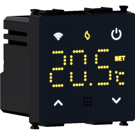ETTROIT Cronotermostato Smart Wi-Fi TUYA da incasso compatibile supporti Vimar Plana, nero EVWFN4102