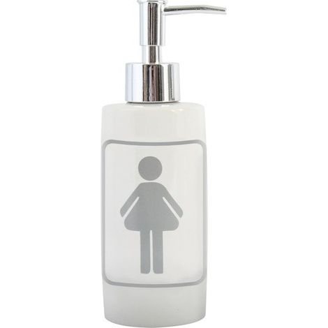 Distributeur de savon Céramique H/F Blanc & Gris MSV