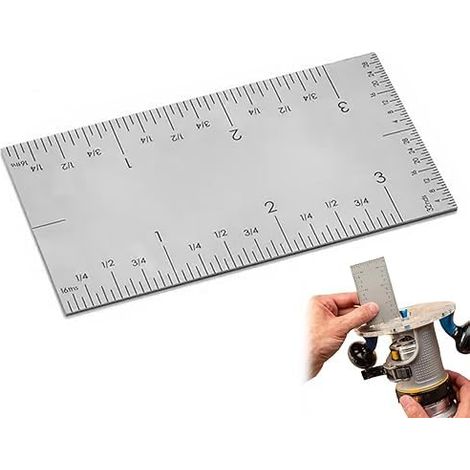 Quadratisches Lineal, robustes Präzisionslineal aus Edelstahl, Kantenlineal aus Edelstahl für Holzbearbeiter, für gut lesbare Markierungswerkzeuge (1 Stück) (1/5)