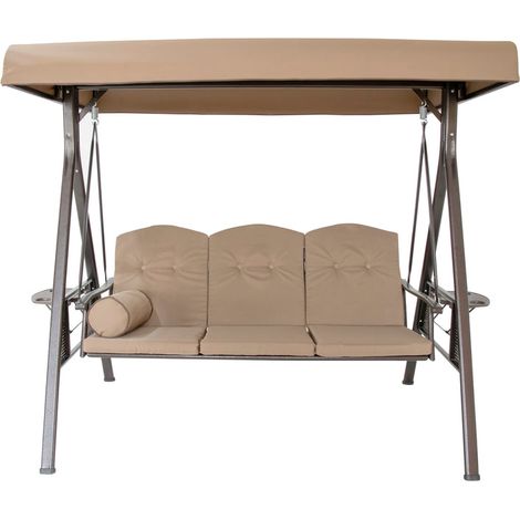 Hollywoodschaukel beige 200x124x170 cm (1/3)