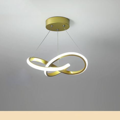 Suspension en acrylique torsadé, Luminaire d'entrée, Éclairage suspendu créatif, Éclairage domestique, Idéal pour salons et chambres (30 cm, 6000 K)