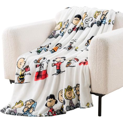 Couverture en peluche Berkshire VelvetLoft Peanuts Snoopy, motif mignon, bande de Peanuts, jeté (140 x 178 cm) (1/5)