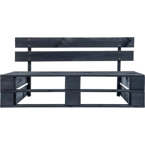 Maison Exclusive - Panca da Giardino con Pallet in Legno Nera (1/5)