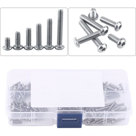 180 pièces Vis à tête fraisée hexagonale M2.5 en acier inoxydable SS304 - Kit assortiment (1/5)