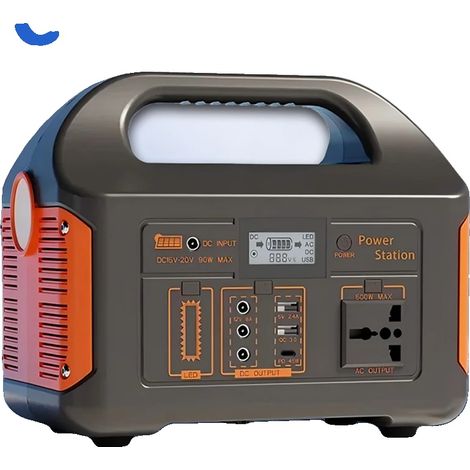 Estación de energía portátil, potencia de 500 W, compatible con carga solar, 500 W UE (1/2)