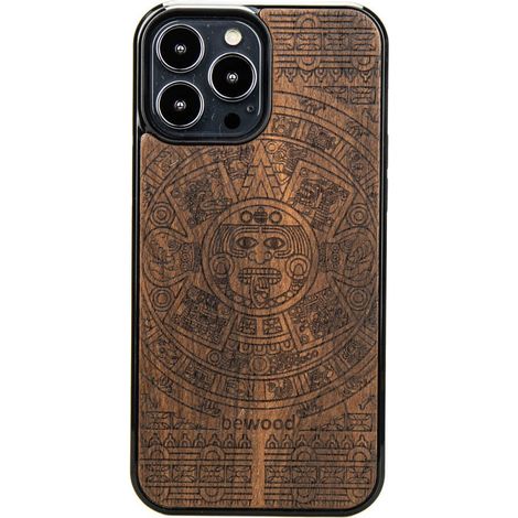 Holzhülle für iPhone 13 Pro Max Aztekenkalender Ziricote (1/3)