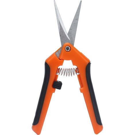Cisaille de jardin 16,5 cm, à ressort, anti-fatigue, prise en main confortable, sûre et solide, orange