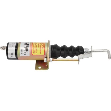 Électrovanne d'arrêt carburant 12V 36607197, remplacement pour moteur Lister Petter LPW, LPWS, LPWT, compatible pièce détachée, arrêt moteur fiable. (1/5)