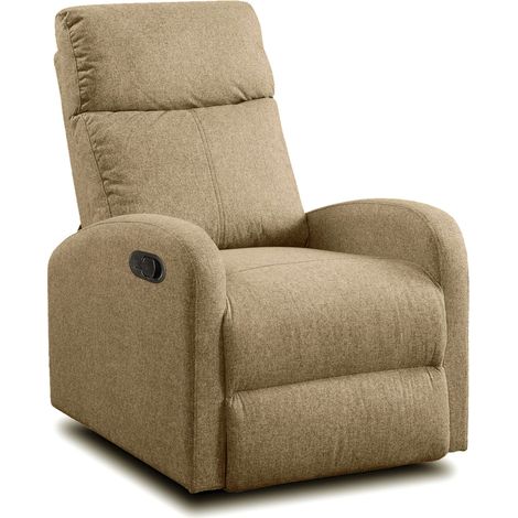 Sillón Reclinable Chill de Sala Estilo Moderno en color Marrón con Mecanismo Automático Tela 55x110x74 cm (1/5)