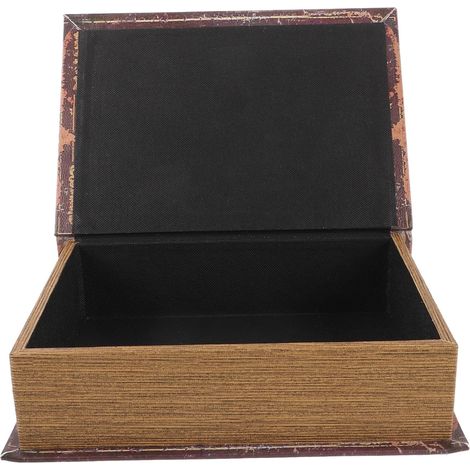 Boîte à Livres Vintage Grosse Taille en Bois Sûr Boîte de Rangement Décorative Multifonction pour Organisation Intérieure Accessoire Déco D’étagère Élégant pour Maison et Bureau (1/5)