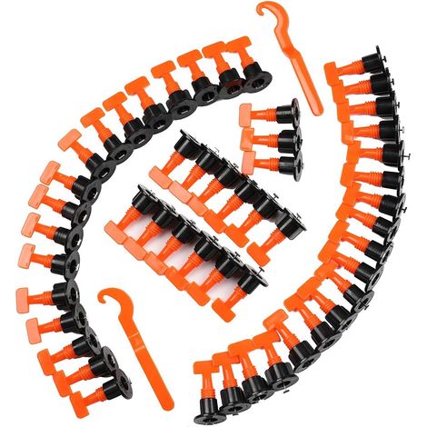 Outils professionnels pour la pose de carrelage, niveleurs de carrelage durables avec broches en acier remplaçables, système d'alignement des carreaux pour une surface lisse et durable (50 (1/5)