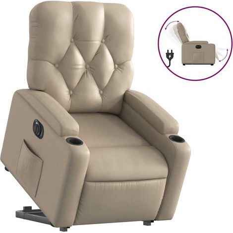 Maison Exclusive - Poltrona Alzapersona Reclinante Elettrica Cappuccino Similpelle