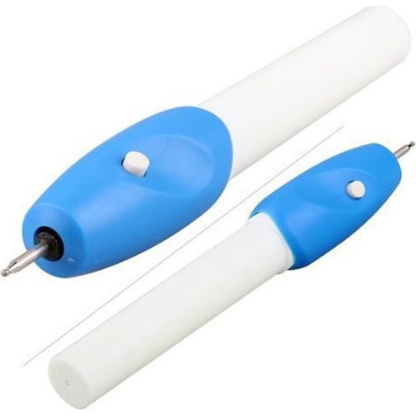 Stylo Gravure Professionnel - Batteries AA - Application Métal/Bois/Électronique - 55g Bleu - Kit 1 Stylo + 2 Accessoires (1/5)