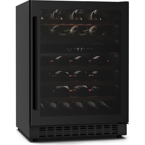 Klarstein Velaire Cave à Vin 2 Zones - 46 Bouteilles, 5-22°C, LED, Tactile, Encastrable ou Pose Libre, Clayettes Bois, Verre UV, 41 dB, Frigo Vin Multi-Températures