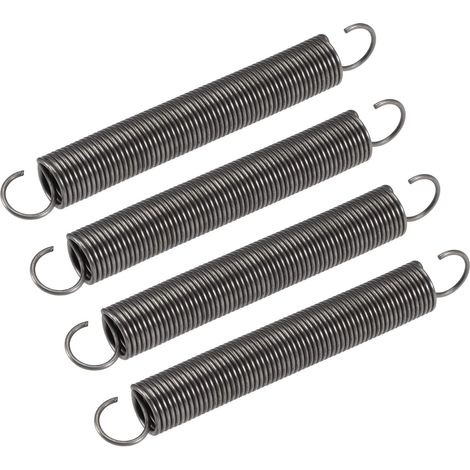 Tension Spring Extension Springs 10mm OD, 1mm Wire Dimension, 136mm Extendable Length 80mm Free Length Spring Steel 1.5kg Load Capacity Grey 4pcs (1/4)