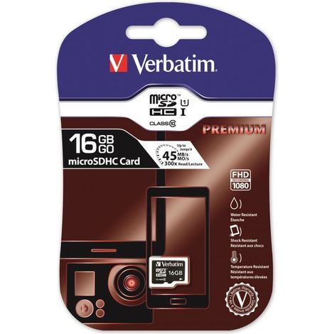 VERBATIM Memoria Micro SDHC 16 Gb - Classe 10 (1/5)