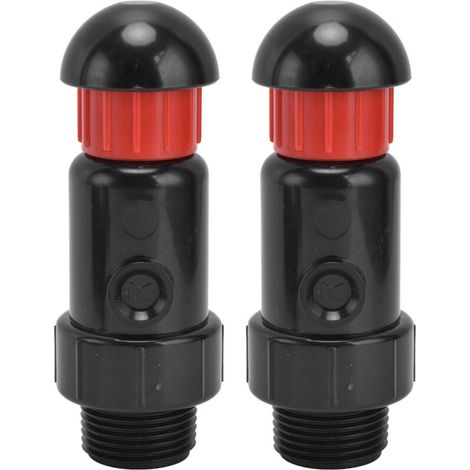 Rosvola Valve d'échappement d'irrigation à filetage externe G3/4, 2 pièces, facile à utiliser, bonne étanchéité, admission automatique. (1/5)
