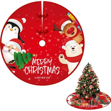 Jupe de sapin de Noël, jupe inférieure de sapin de Noël, jupe de décoration de sapin de Noël, 90 cm (1/5)