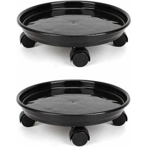 Green Mobility-2 Pcs Support de Plante Chariot avec 4 Roulette Universelles pour Transport Déplacer Pot de Fleurs Lourdes Facilement ou comme Porte Plante Plateau (1/4)