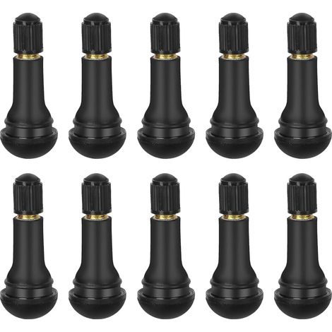 10 Pcs TR413 Valve Pneu Voiture, Universal Valve Tubeless Valve Auto de Caoutchouc Valves en Caoutchouc Snap-in Jantes pour la Plupart des Voitures Motos etc