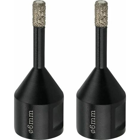 LAN Forets pour carrelage 6 mm M14 Mèche diamantée pour carrelage en porcelaine et marbre – Scie cloche diamantée, 2 x mèches diamantées sèches pour meuleuse d'angle Guazhuni (noir) (1/5)