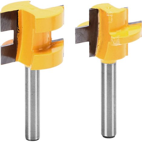 2 Pièces Fraise Rainure Langue T-Slot Outil de Coupe pour Travail du Bois, 1/4 de Pouce (1/5)