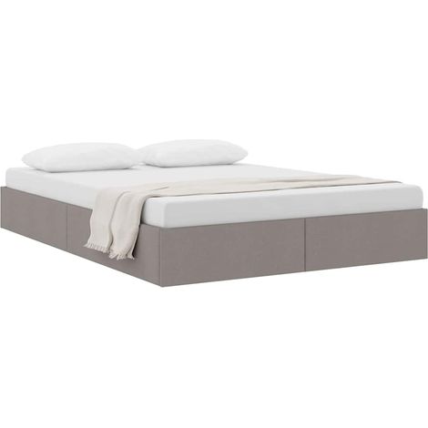Aufbewahrungsbett mit Kopfteil Taupe 140 x 200 cm Stoff vidaXL (1/5)