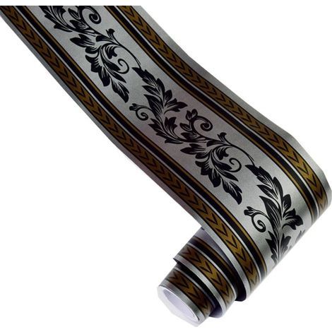Frise de papier peint, autocollante, imperméable, en PVC, 10 m x 12 cm, bordure, décorative, convient pour armoire de , bordure de plafond décorative (14) (1/5)