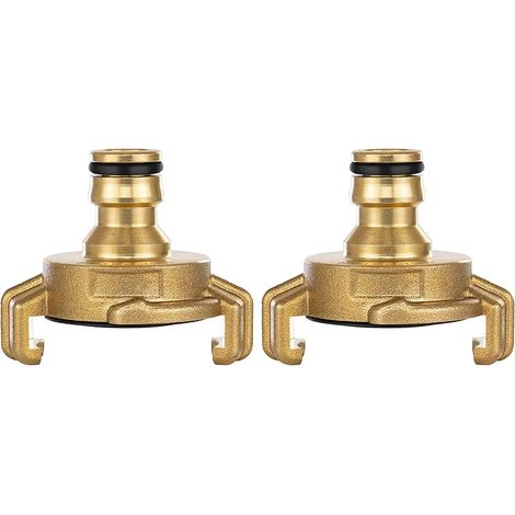 2x Raccord Rapide en Laiton Système Geka avec Connecteur pour Tuyau D’arrosage (compatible avec système Gardena)