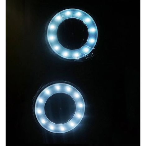 Luces solares de suelo AIDUCHO, paquete de 4 unidades, luces solares de disco impermeables IP68 para jardín exterior, 12 LED para patio, jardín, camino, césped, patio, color blanco. (1/5)