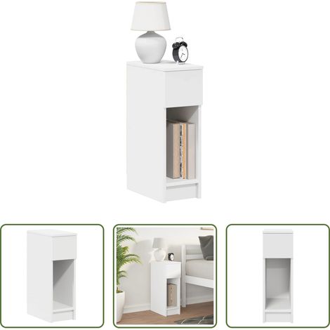 vidaXL Holz -  Nachttisch mit Schublade Weiß 20x36x60 cm (1/5)