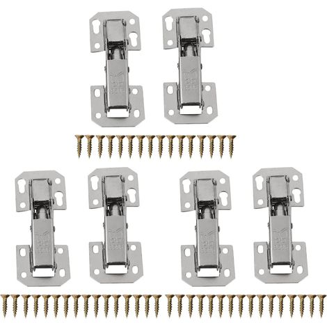 6Pcs Soft Close Armoire de Cuisine Armoire Armoire 90Degree Charnières et Vis de Porte (1/5)
