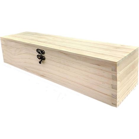 Boîte en bois avec couvercle à charnière, idéale pour le rangement et les loisirs créatifs, les mariages et Noël. Parfaite pour les loisirs créatifs, les mariages et Noël. (1/4)