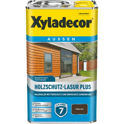 Xyladecor Holzschutz-Lasur Plus, Maximaler Wetterschutz und einfachste Anwendung, Palisander, 2,5 l (1/5)