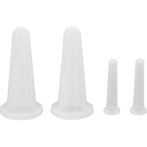 4 pièces Ventouses en Silicone pour Massage Visage, Kit Thérapie par Ventouses Blanches à Usage Cosmétique à Domicile (1/5)