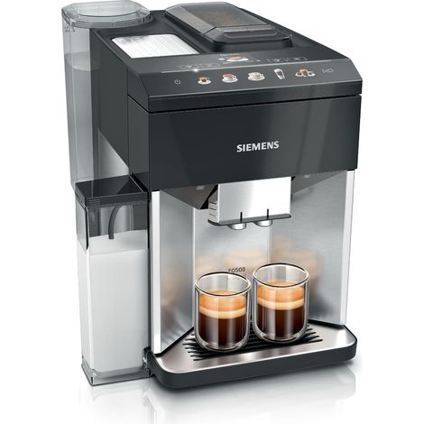 Siemens Macchina da caffè automatica EQ500 integrale, 10 specialità, 2 tazze contemporaneamente, serbatoio acqua 1,9 l, con filtro acqua BRITA in acciaio inox/vernice per pianoforte nero (1/2)