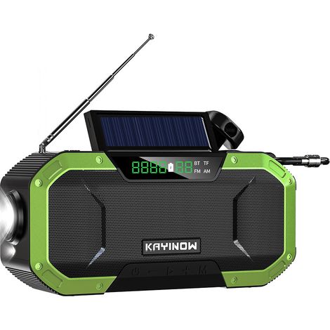 Tragbares Bluetooth-Survival-Dynamo-Radio – 5000-mAh-Akku – USB-Ladegerät für Smartphone – Taschenlampe, FM/AM – Solar-Kurbelradio, ideal für Notfälle, Reisen, Wandern