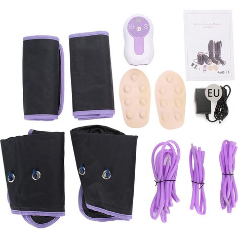 Compresseur d'air pour massage des jambes, appareil électrique de circulation, wraps pour pieds, chevilles et mollets, thérapie à domicile, prise UE 110-240V (1/5)