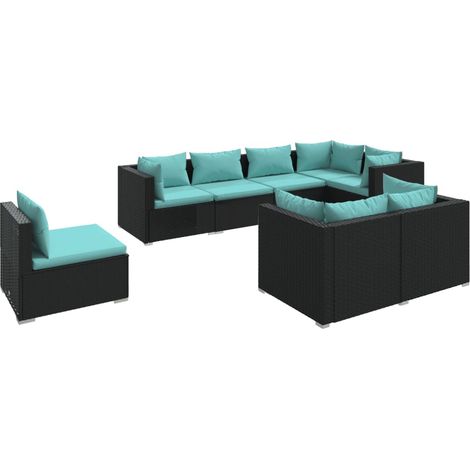 Maison Exclusive - 8-tlg. Garten-Lounge-Set mit Kissen Poly Ratta (1/5)