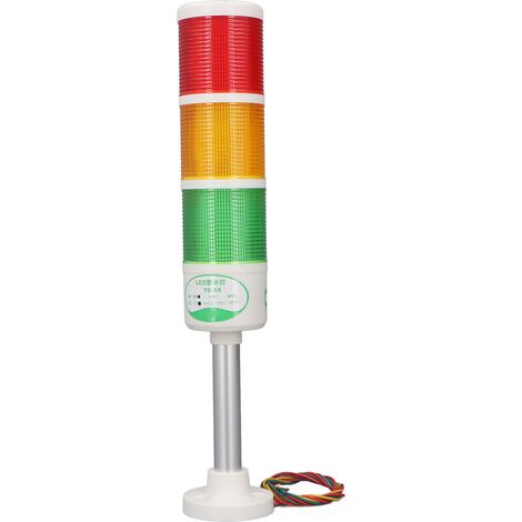 Stapelbare 12-V-LED-Turmleuchte, Industrielle Kontrollleuchte, Säulenwarnleuchte, 3-lagig, nicht blinkend