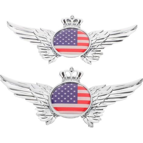 teiliges amerikanisches Flaggenemblem aus Metall für Autos